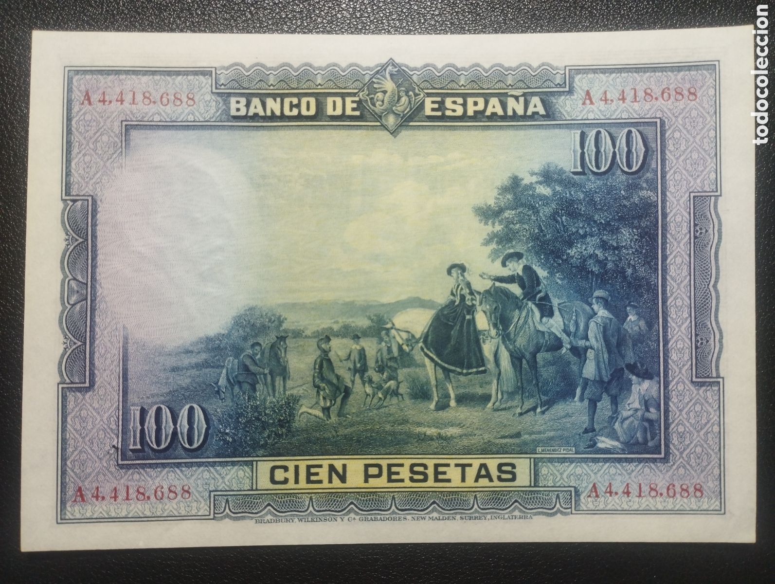 Billetes espa&ntilde;oles: Espa&ntilde;a 100 pesetas 1928 SC - Foto 2