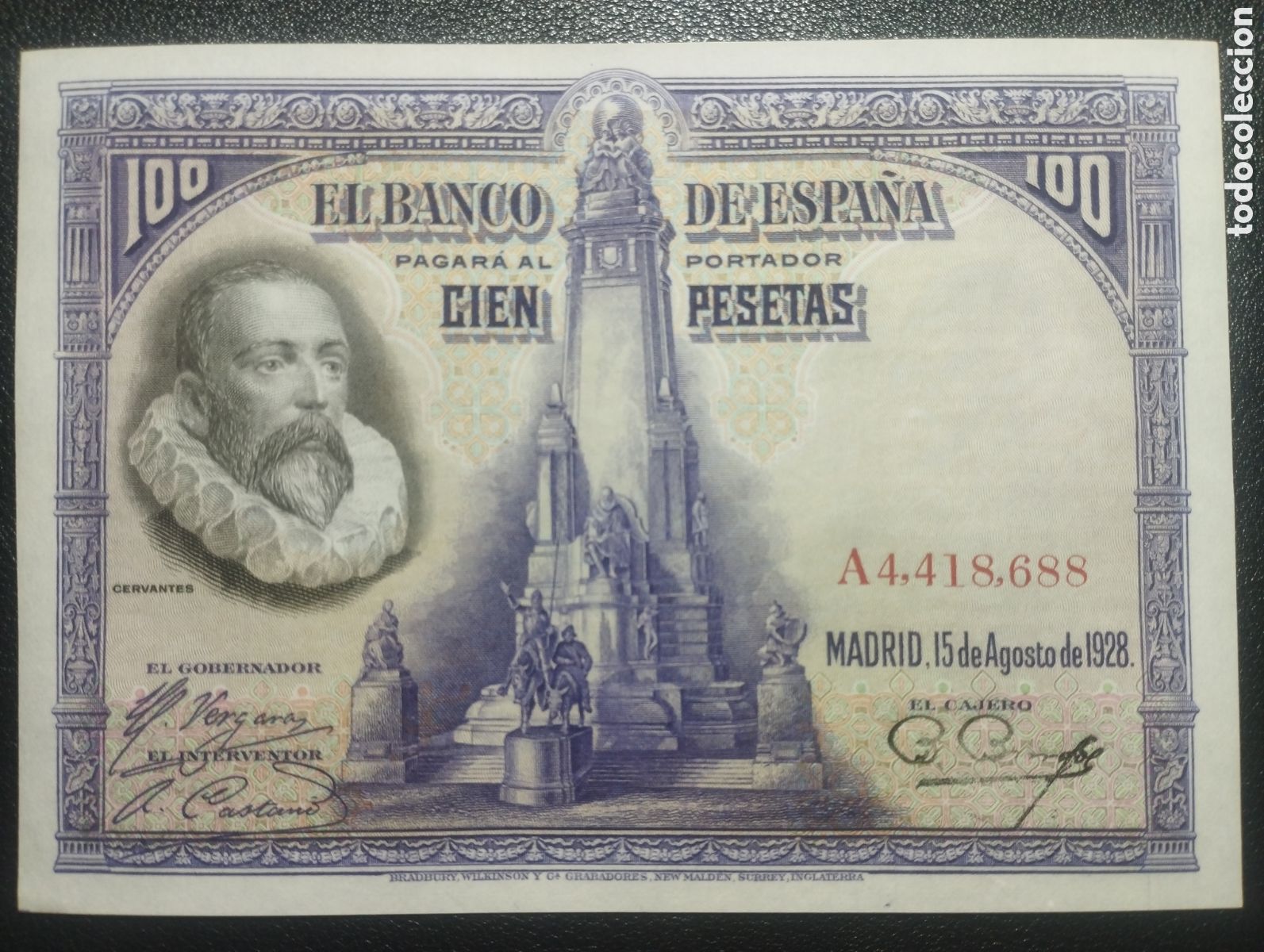 Billetes espa&ntilde;oles: Espa&ntilde;a 100 pesetas 1928 SC