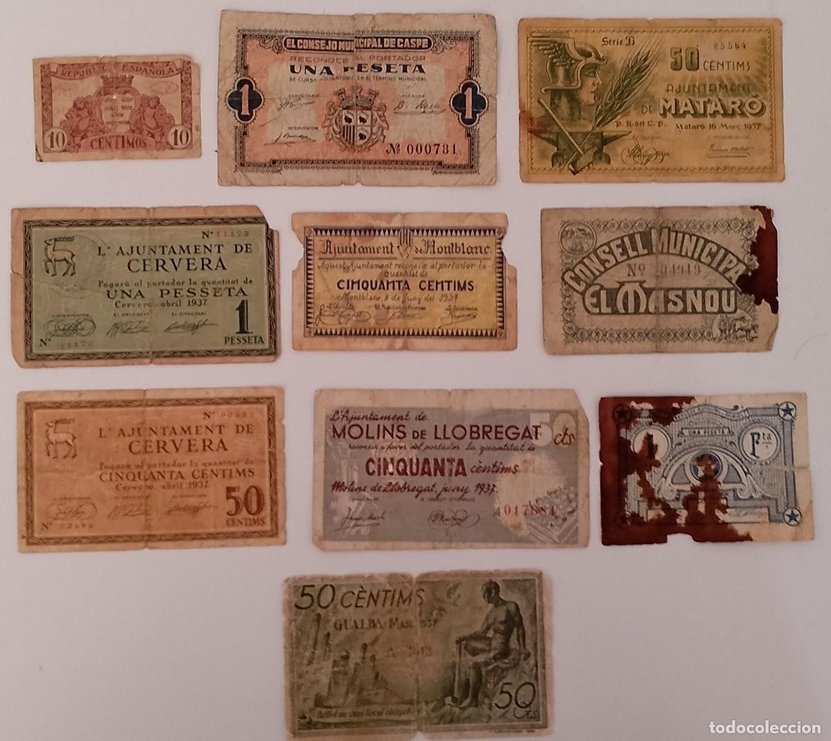 Billetes espa&ntilde;oles: LOTE (3)DE 10 BILLETES LOCALES EN CALIDADES BAJAS