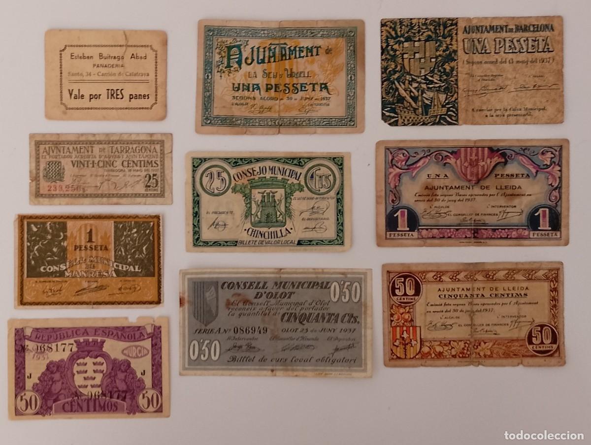 Billetes espa&ntilde;oles: LOTE (4)DE 10 BILLETES LOCALES EN CALIDADES BAJAS