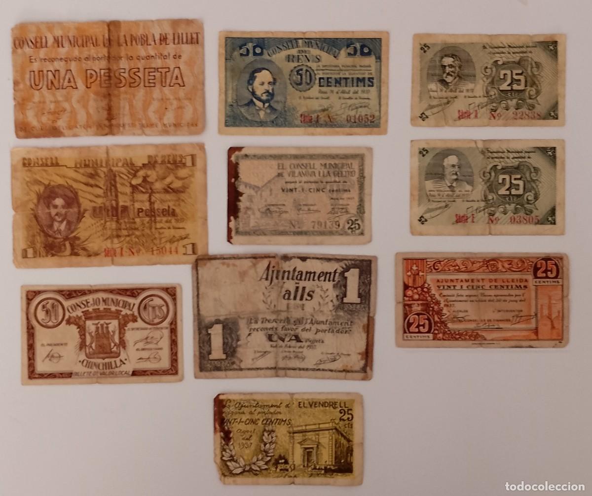 Billetes espa&ntilde;oles: LOTE (4)DE 10 BILLETES LOCALES EN CALIDADES BAJAS