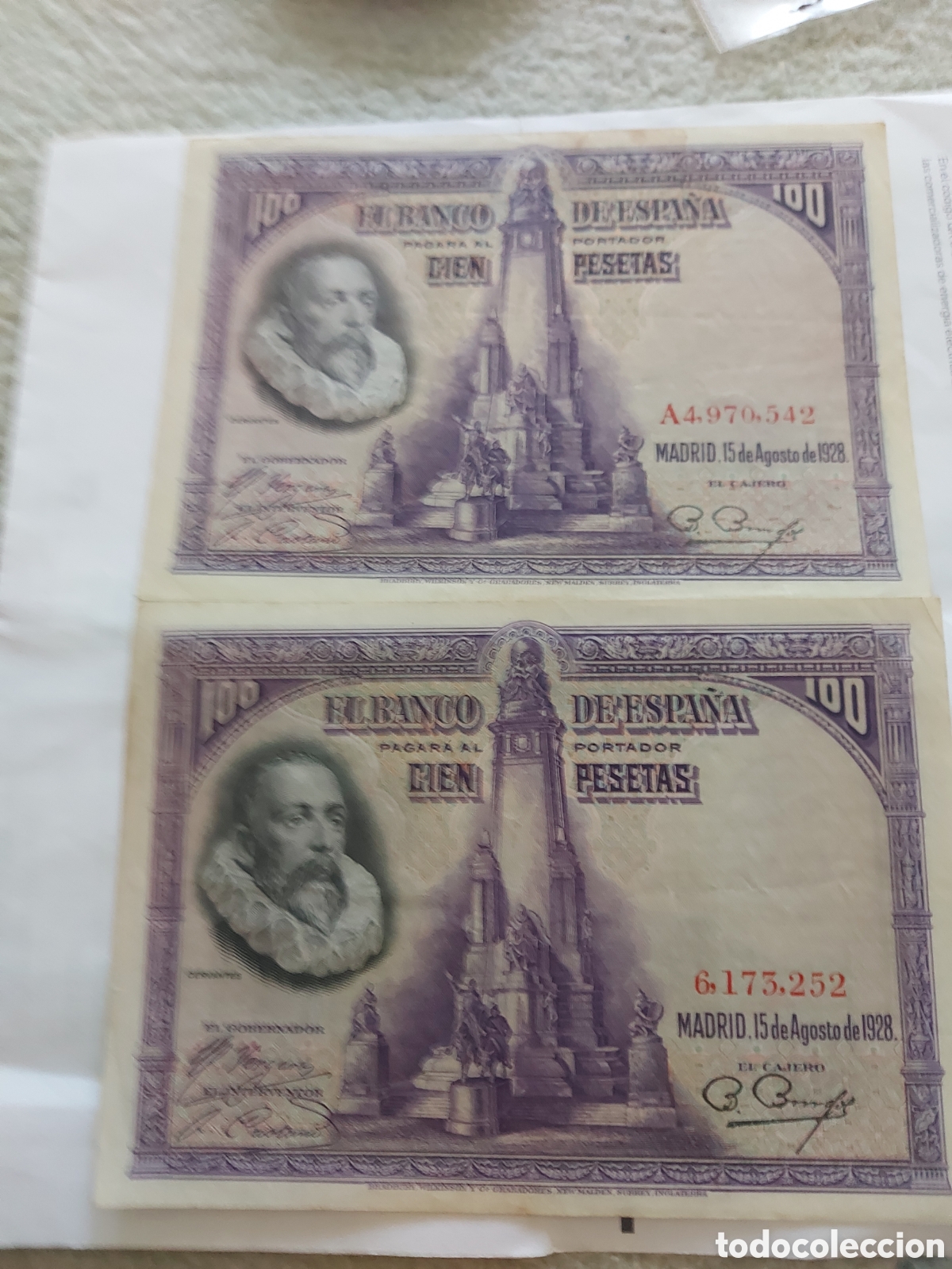 Billetes espa&ntilde;oles: 2 billetes de Espa&ntilde;a1 sin