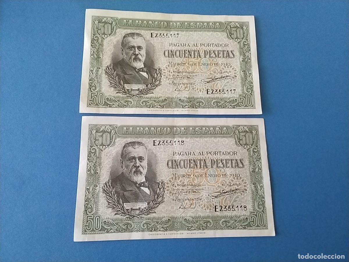 Billetes espa&ntilde;oles: Paraja billetes 50 pesetas 1940