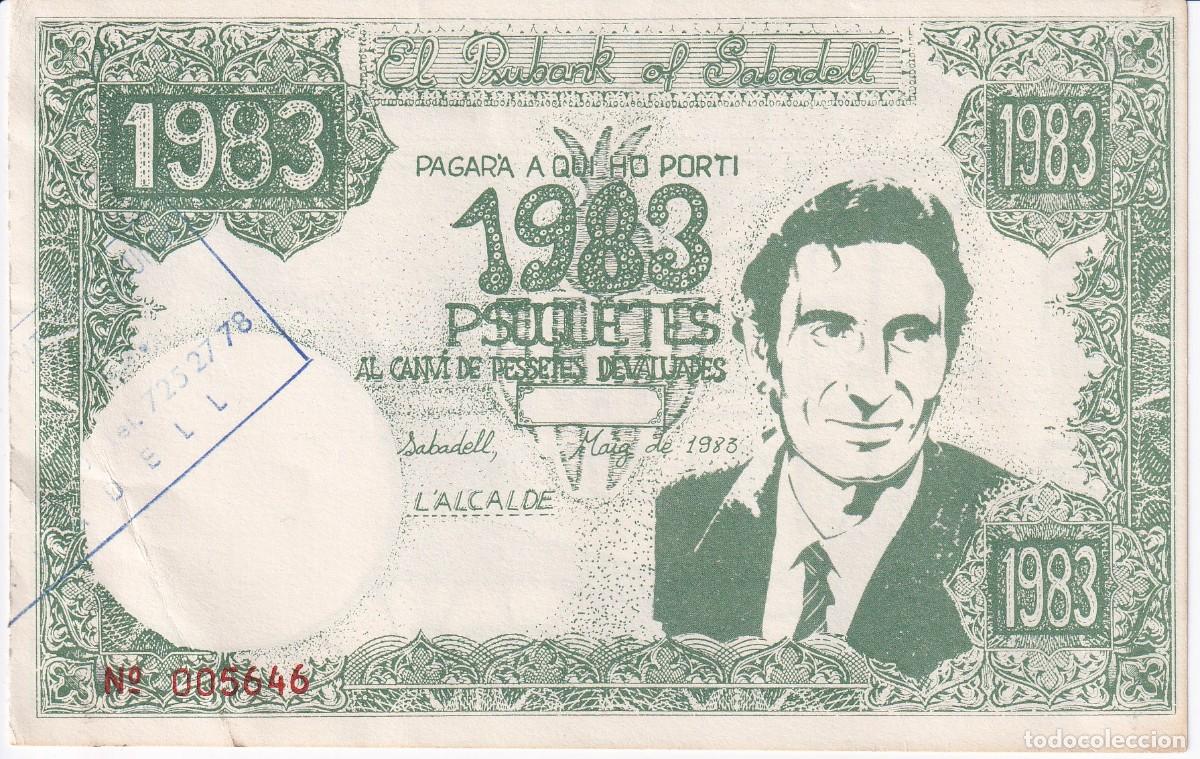 Billets espagnols: BILLETE PUBLICITARIO DE EL PSUC DE EL PSUBANK OF SABADELL DE 1983 PSUQUETES (PARTIDO POLITICO)