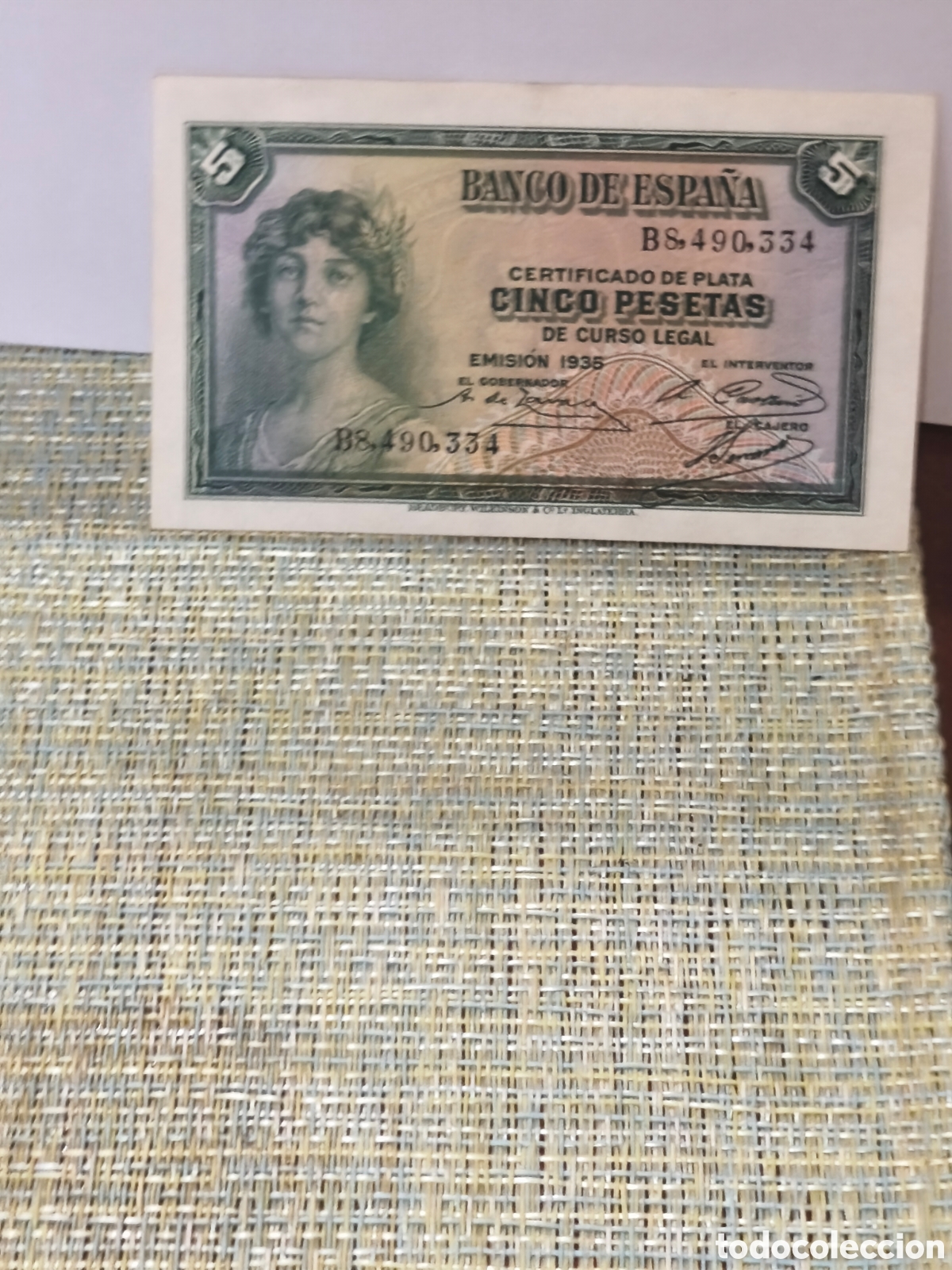 Billetes espa&ntilde;oles: Billete de la republica espa&ntilde;ola de 5 ptas de 1935 mbc+++ ver imagenes