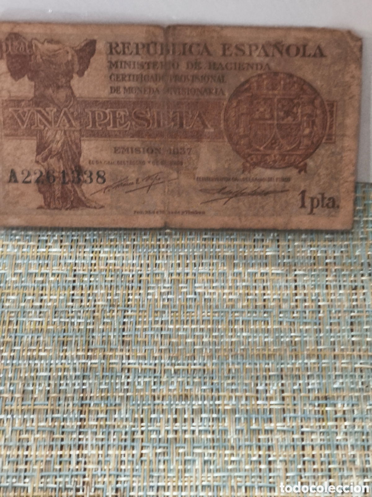 Billets espagnols: Billete circulado bc- de la republica espa&ntilde;ola de 1'pts de 1937 ver im&aacute;genes ocasion