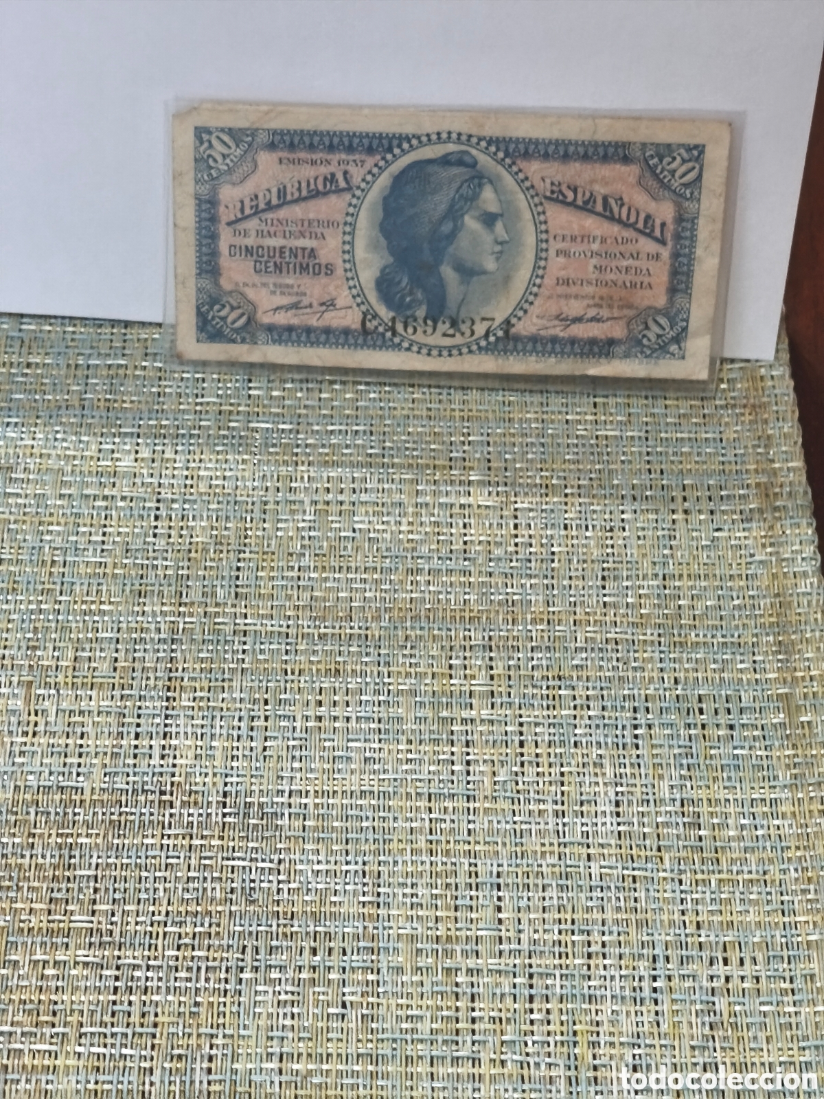 Billets espagnols: Billete circulado de la republica espa&ntilde;ola de 50 cts de 1937 mbc ver imagenes