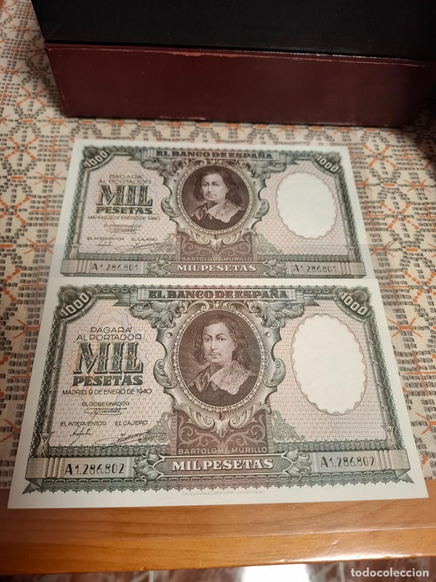 Billets espagnols: 1000 PESETAS DE 1940 PAREJA CORRELATIVA SERIE A-801/802 MUY RARA