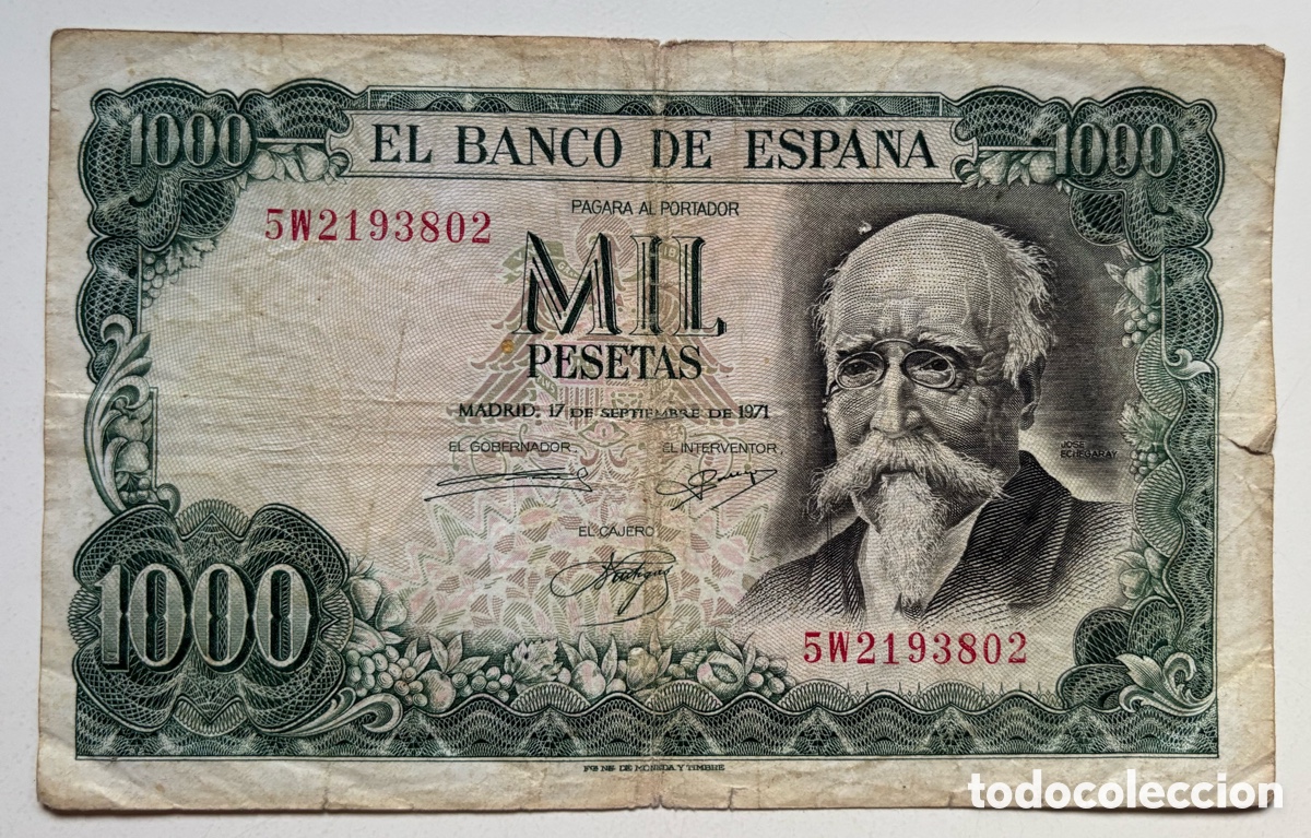 Billetes espa&ntilde;oles: Billete 1000 Pesetas 1971 Echegaray