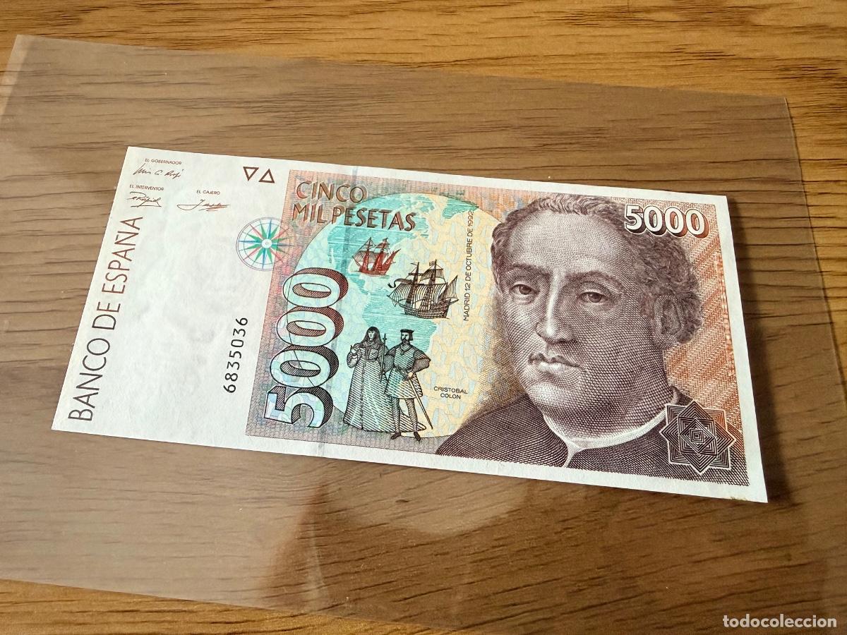 Billetes espa&ntilde;oles: 5000 Pesetas &rdquo;Colon&rdquo; 1992. Sin Serie y Sin Circular