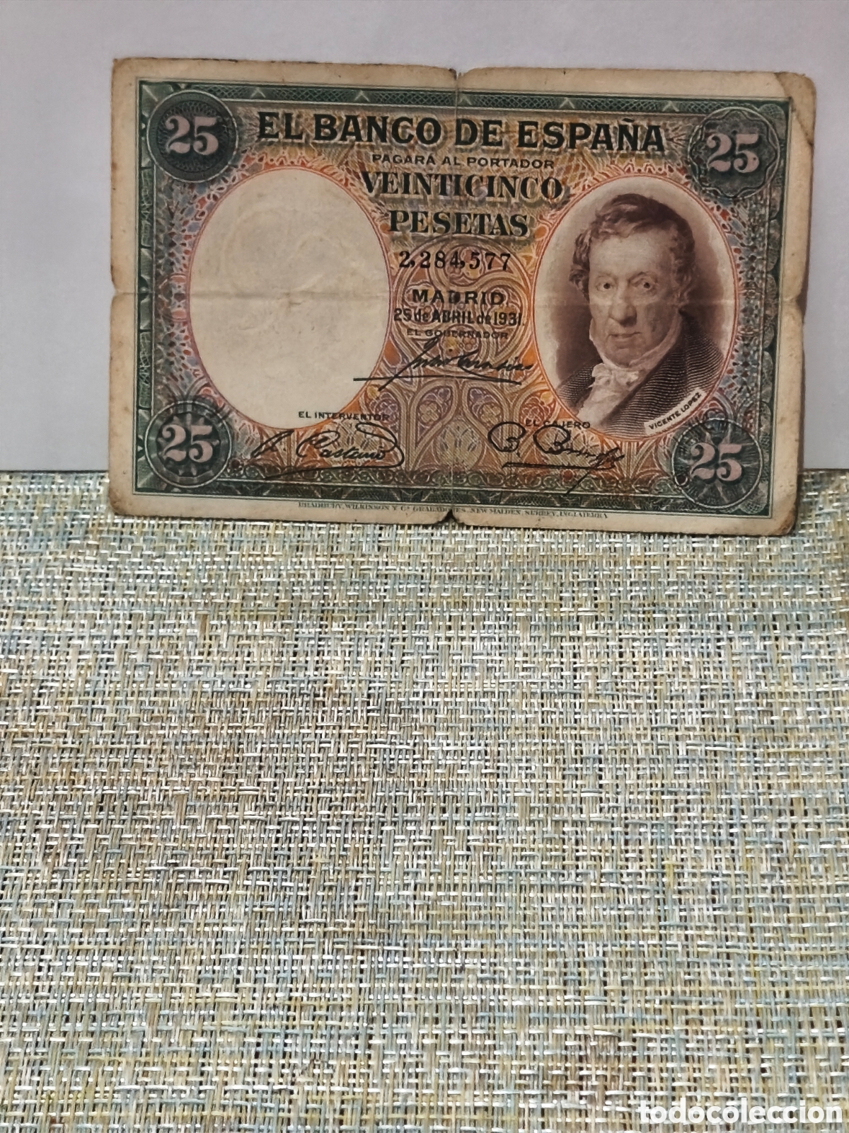 Billets espagnols: Billete circulado de Espa&ntilde;a republica de 25 ptas de 1931 ver imagenes