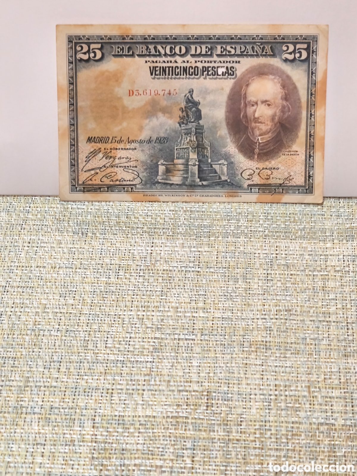 Billets espagnols: Billete circulado de Espa&ntilde;a republica bc de 25 ptas de 1928 ver
