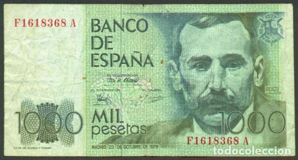 Billetes espa&ntilde;oles: ESPA&Ntilde;A. 1000 pesetas 1979. Benito Perez Galdos.