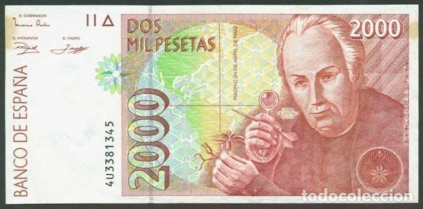 Billetes espa&ntilde;oles: ESPA&Ntilde;A. 2000 pesetas 1992.