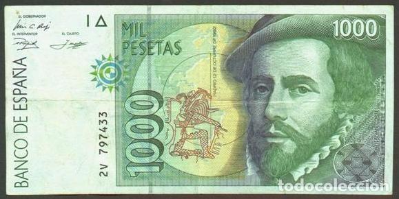 Billetes espa&ntilde;oles: ESPA&Ntilde;A. 1000 pesetas 1992.