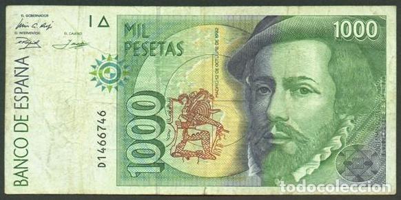 Billetes espa&ntilde;oles: ESPA&Ntilde;A. 1000 pesetas 1992.