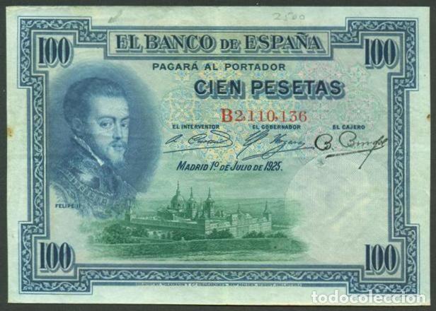 Billetes espa&ntilde;oles: ESPA&Ntilde;A. 100 pesetas pts 1925. Con sello seco. Serie B.