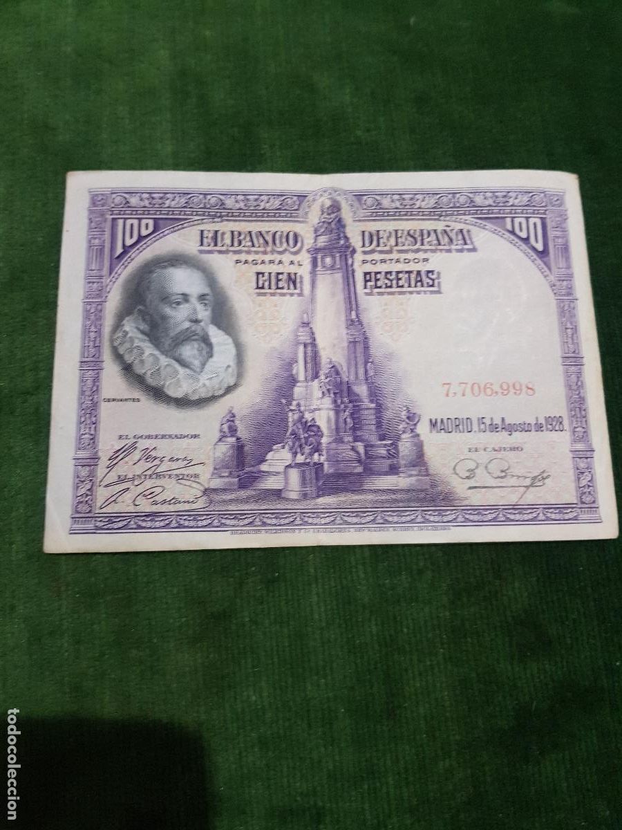 Billetes espa&ntilde;oles: ESPA&Ntilde;A II REPUBLICA,100 PESETAS 1928