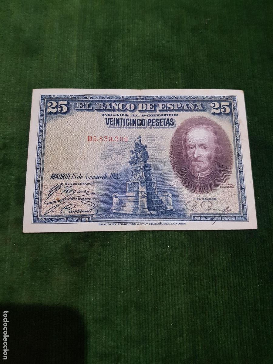 Billetes espa&ntilde;oles: ESPA&Ntilde;A II REPUBLICA,25 PESETAS 1928