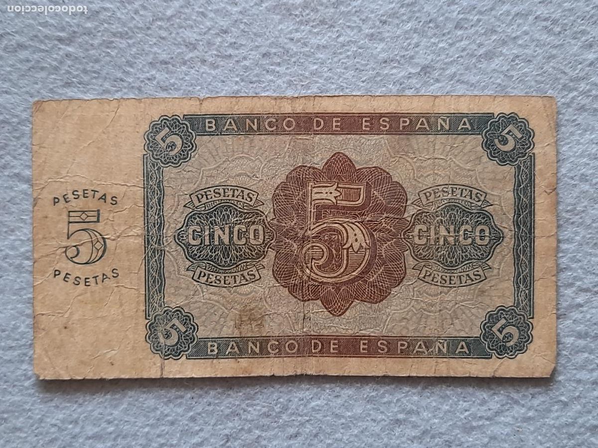 Billets espagnols: Estado Espa&ntilde;ol. 5 Pesetas. Burgos, 10 de Agosto de 1938.