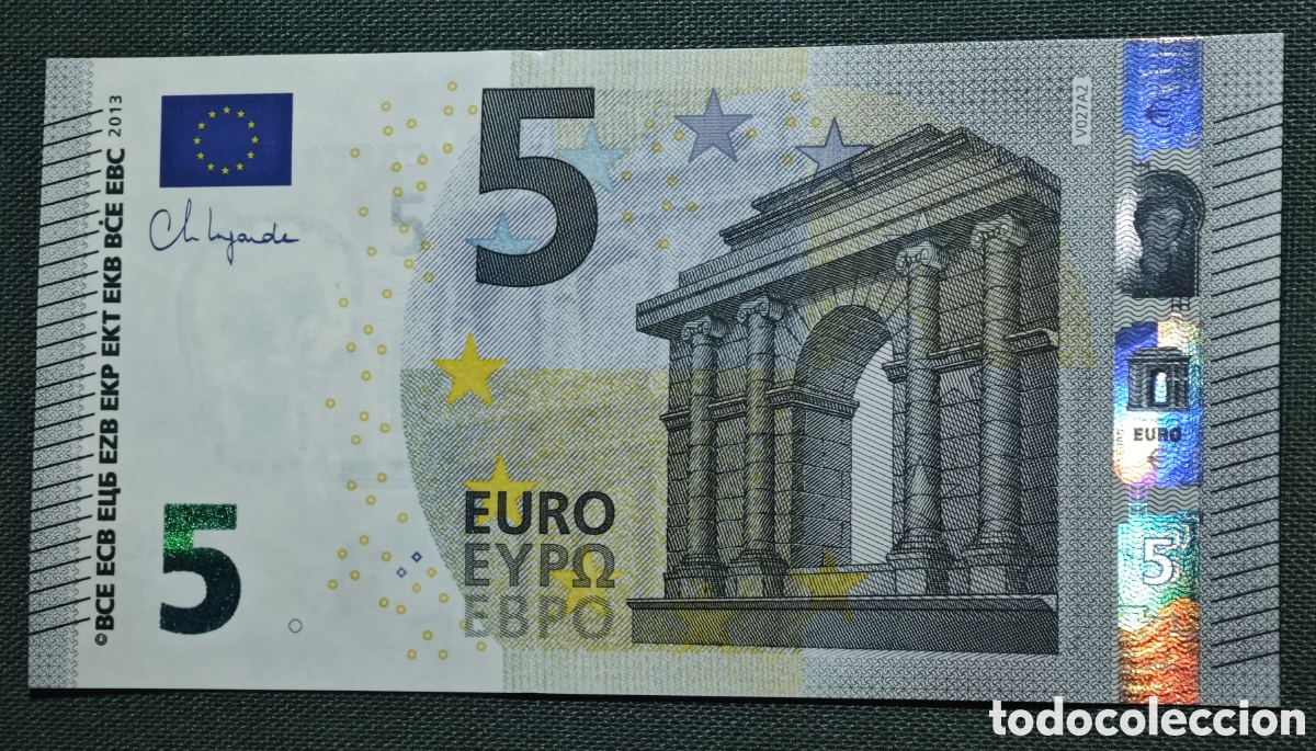 Billetes espa&ntilde;oles: 5 EURO V027A2 VC LAGARDE ESPA&Ntilde;A 2013 SIN CIRCULAR PLANCHA RIGUROSA