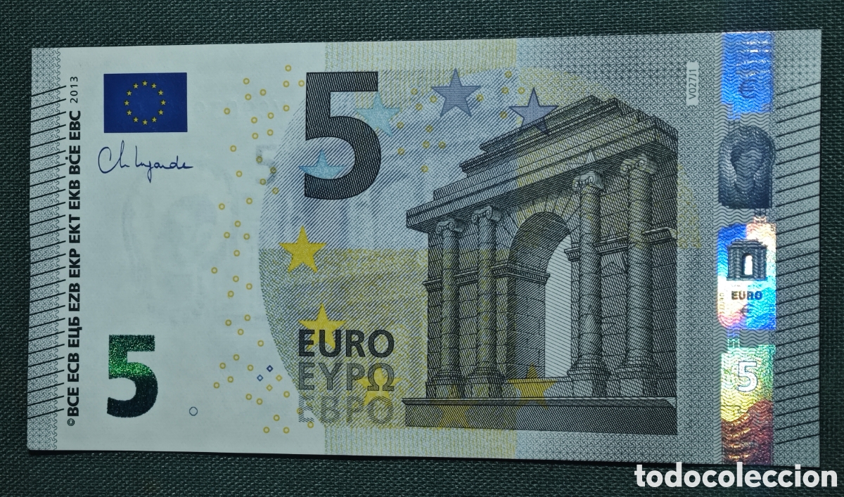 Billetes espa&ntilde;oles: 5 EURO V027F1 VC LAGARDE 2013 ESPA&Ntilde;A SIN CIRCULAR PLANCHA RIGUROSA