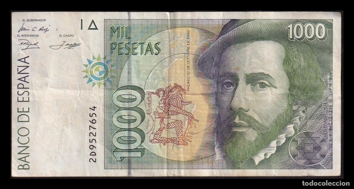 Billetes espa&ntilde;oles: Espa&ntilde;a 1000 Pesetas Hern&aacute;n Cort&eacute;s 1992 Pick 163 Serie 2D Mbc Vf