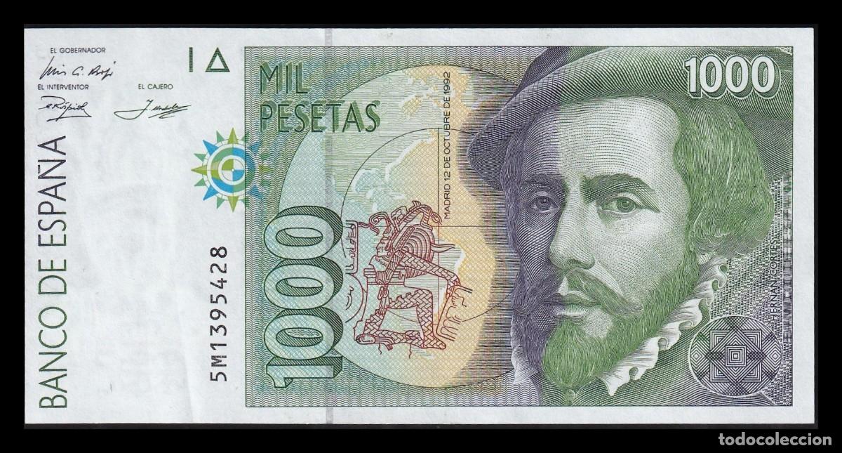Billetes espa&ntilde;oles: Espa&ntilde;a 1000 Pesetas Hern&aacute;n Cort&eacute;s 1992 Pick 163 Serie 5M Mbc Vf