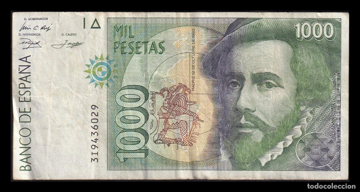 Billetes espa&ntilde;oles: Espa&ntilde;a 1000 Pesetas Hern&aacute;n Cort&eacute;s 1992 Pick 163 Serie 3I Mbc Vf