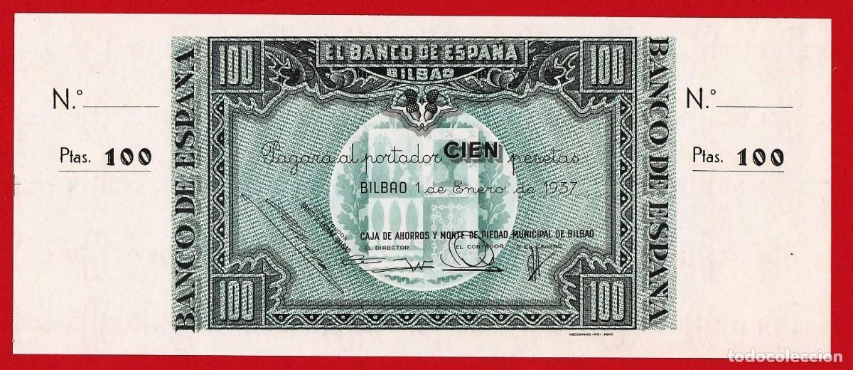 Billetes espa&ntilde;oles: Banco de Espa&ntilde;a, BILBAO, 100 Pesetas, 1937, Sin Circular.