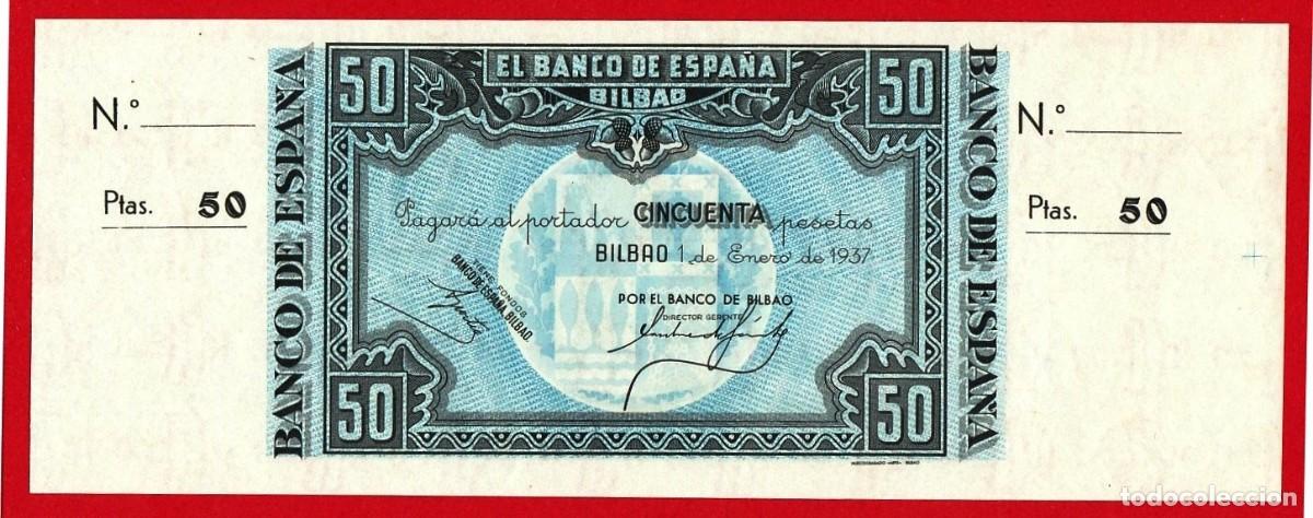Billetes espa&ntilde;oles: Banco de Espa&ntilde;a, BILBAO, 50 Pesetas, 1937, Sin Circular.