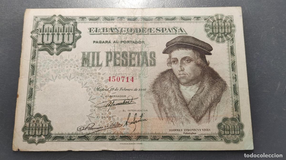 Notas espanholas: ESPA&Ntilde;A 1000 PESETAS 19/02/1946 P-133 BC+/MBC-