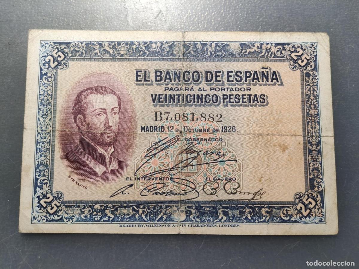 Billetes espa&ntilde;oles: ESPA&Ntilde;A 25 PESETAS 12/10/1926 P-71a BC/BC+