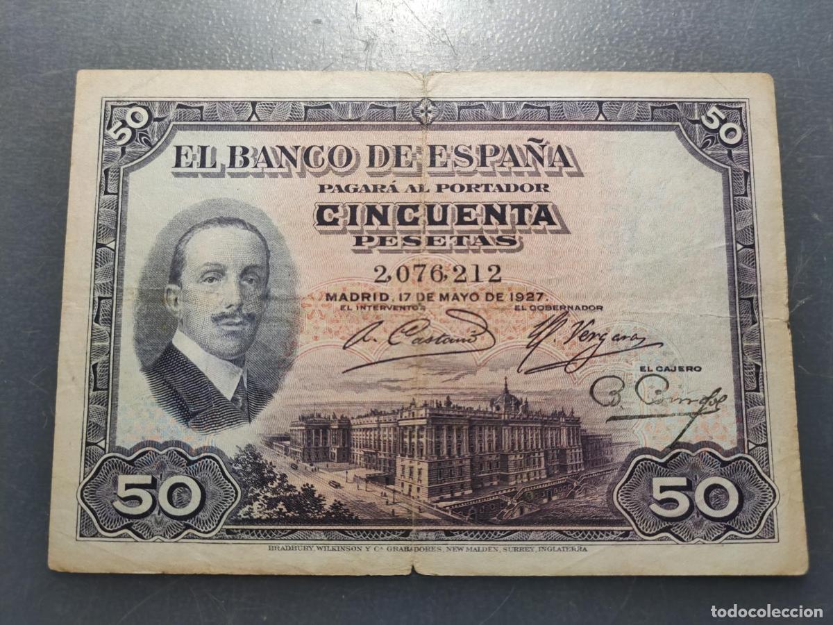 Billetes espa&ntilde;oles: ESPA&Ntilde;A 50 PESETAS 17/05/1927 P-72a BC+
