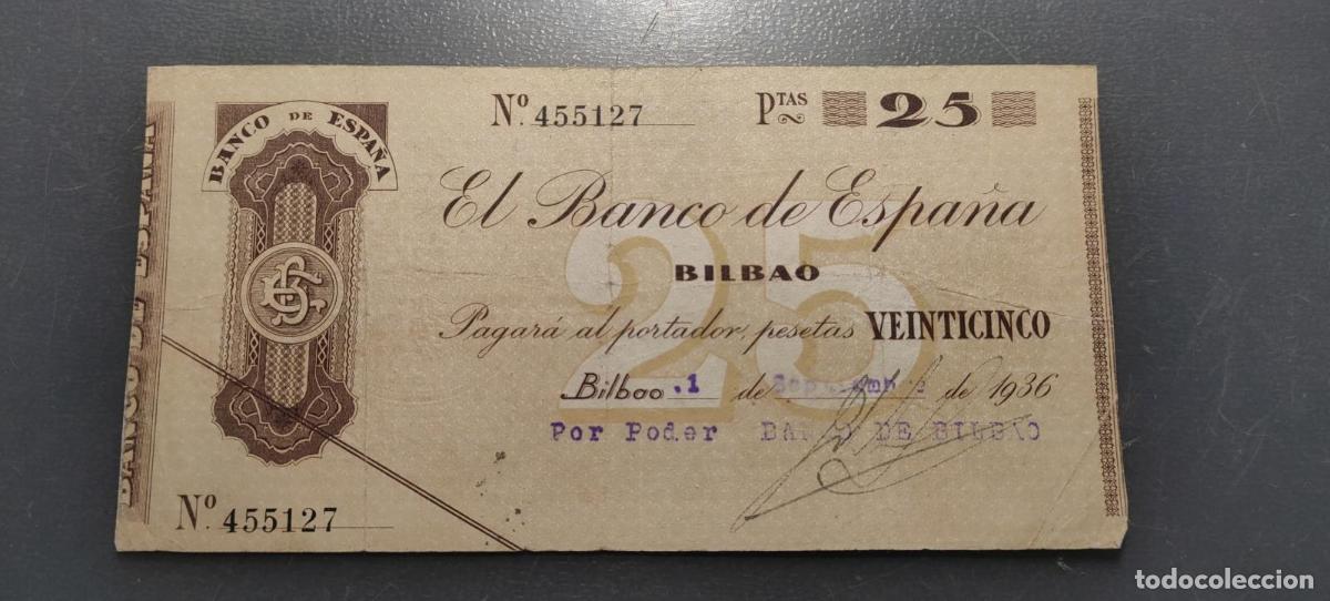 Billetes espa&ntilde;oles: ESPA&Ntilde;A BILBAO BANCO DE BILBAO 25 PESETAS 01/09/1936 PS552a