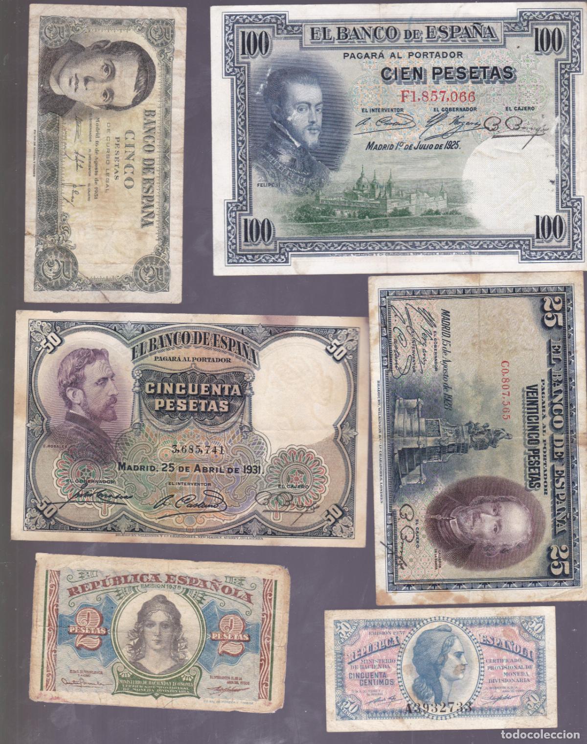 Billetes espa&ntilde;oles: F6-14- Lote Billetes ESPA&Ntilde;A
