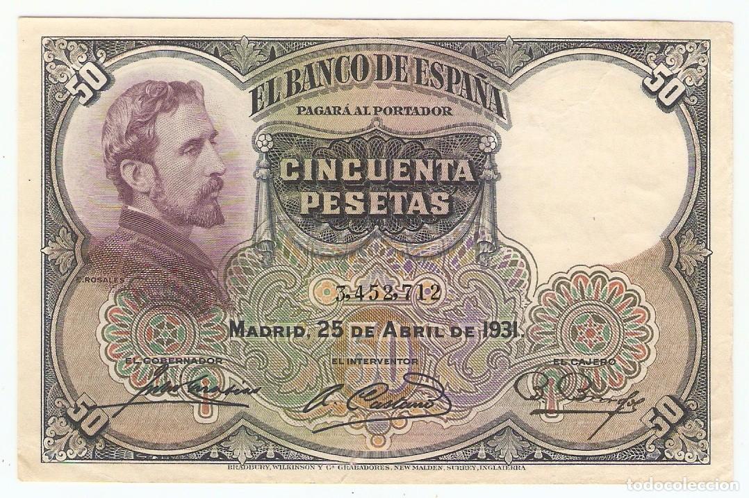 Billetes espa&ntilde;oles: 50 PESETAS BANCO ESPA&Ntilde;A MADRID 25-4-1931