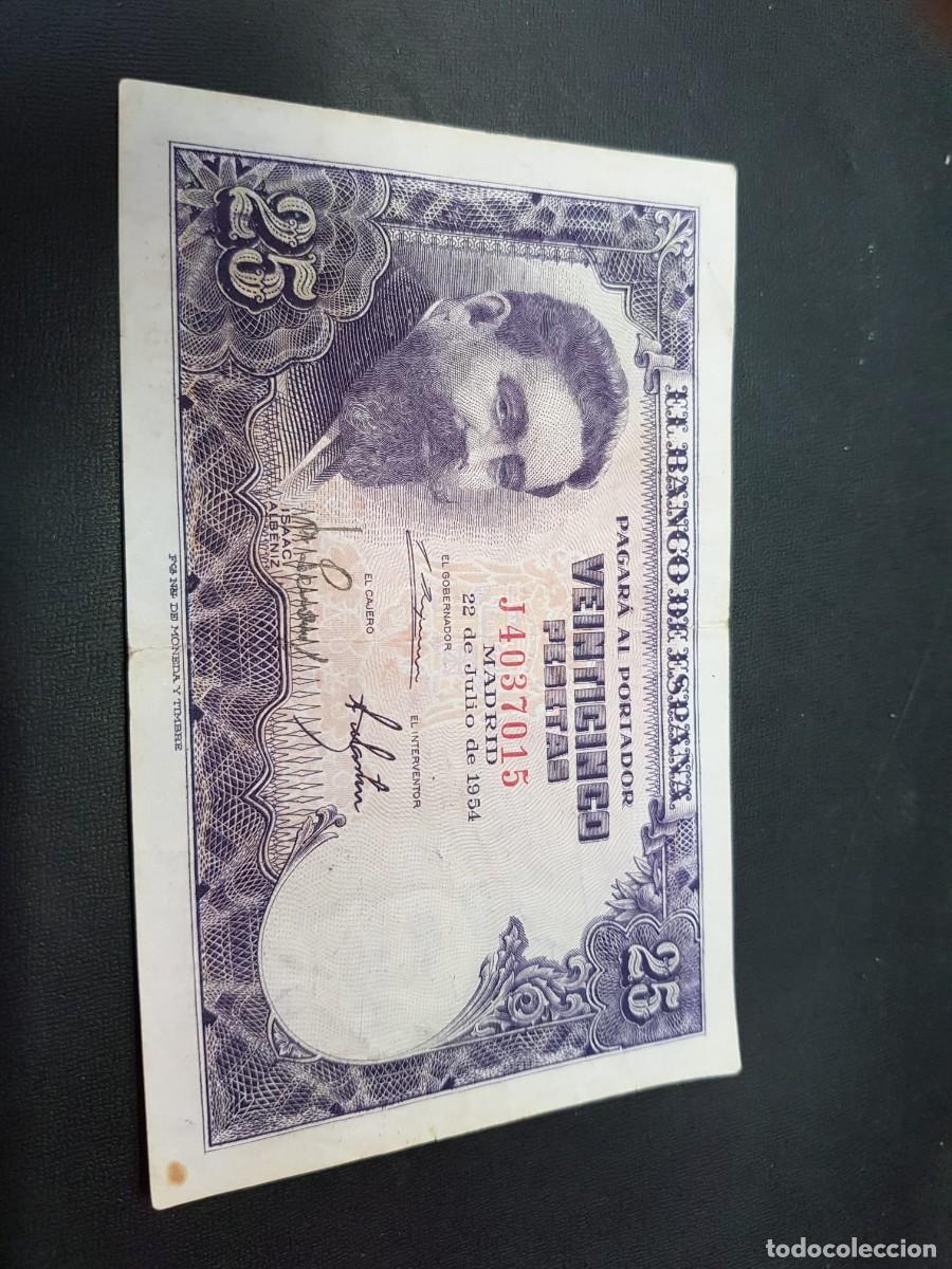 Billetes espa&ntilde;oles: ESPA&Ntilde;A-25 PESETAS-22 DE JULIO DE 1954