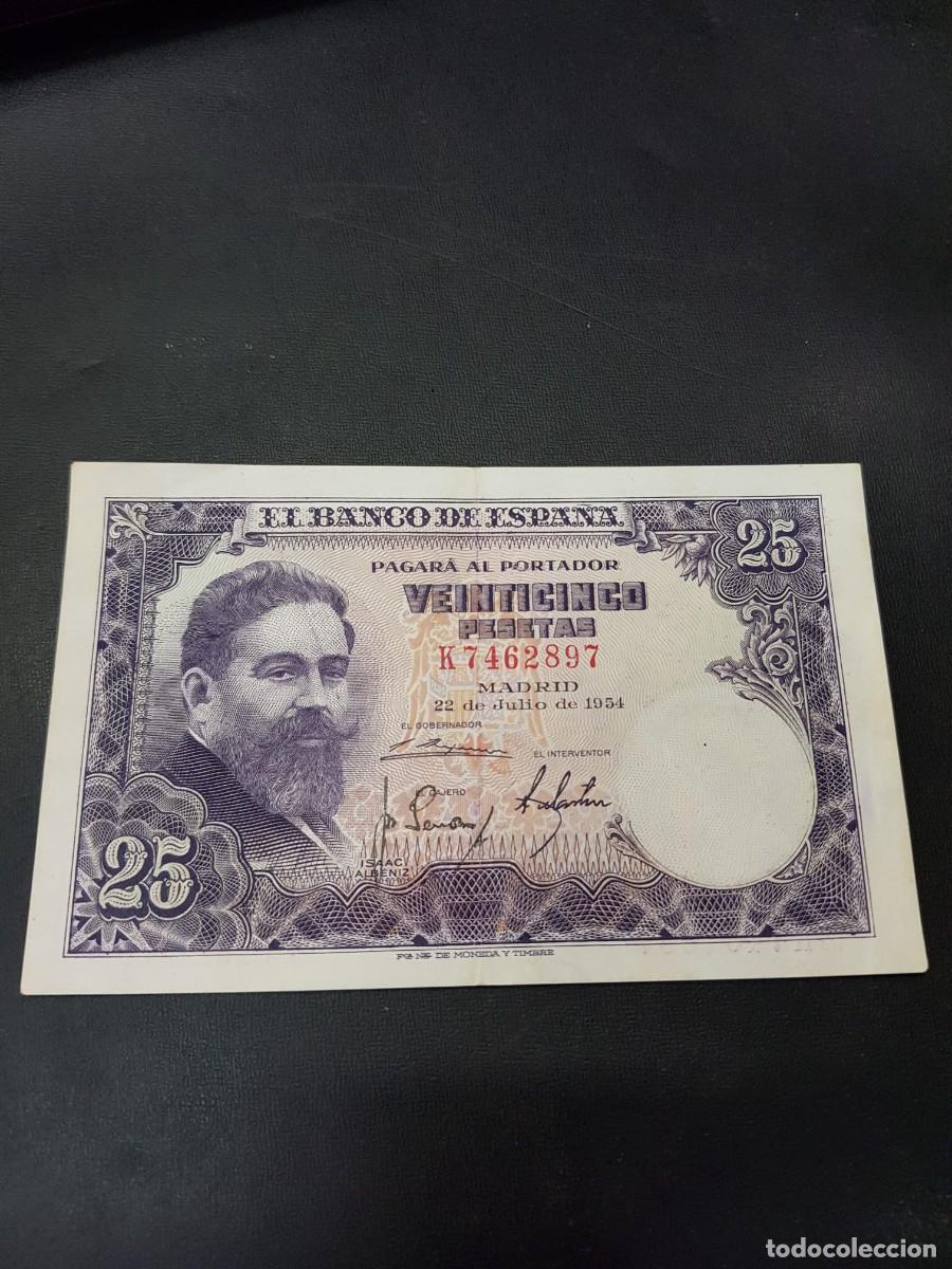 Billetes espa&ntilde;oles: ESPA&Ntilde;A-25 PESETAS-22 DE JULIO DE 1954
