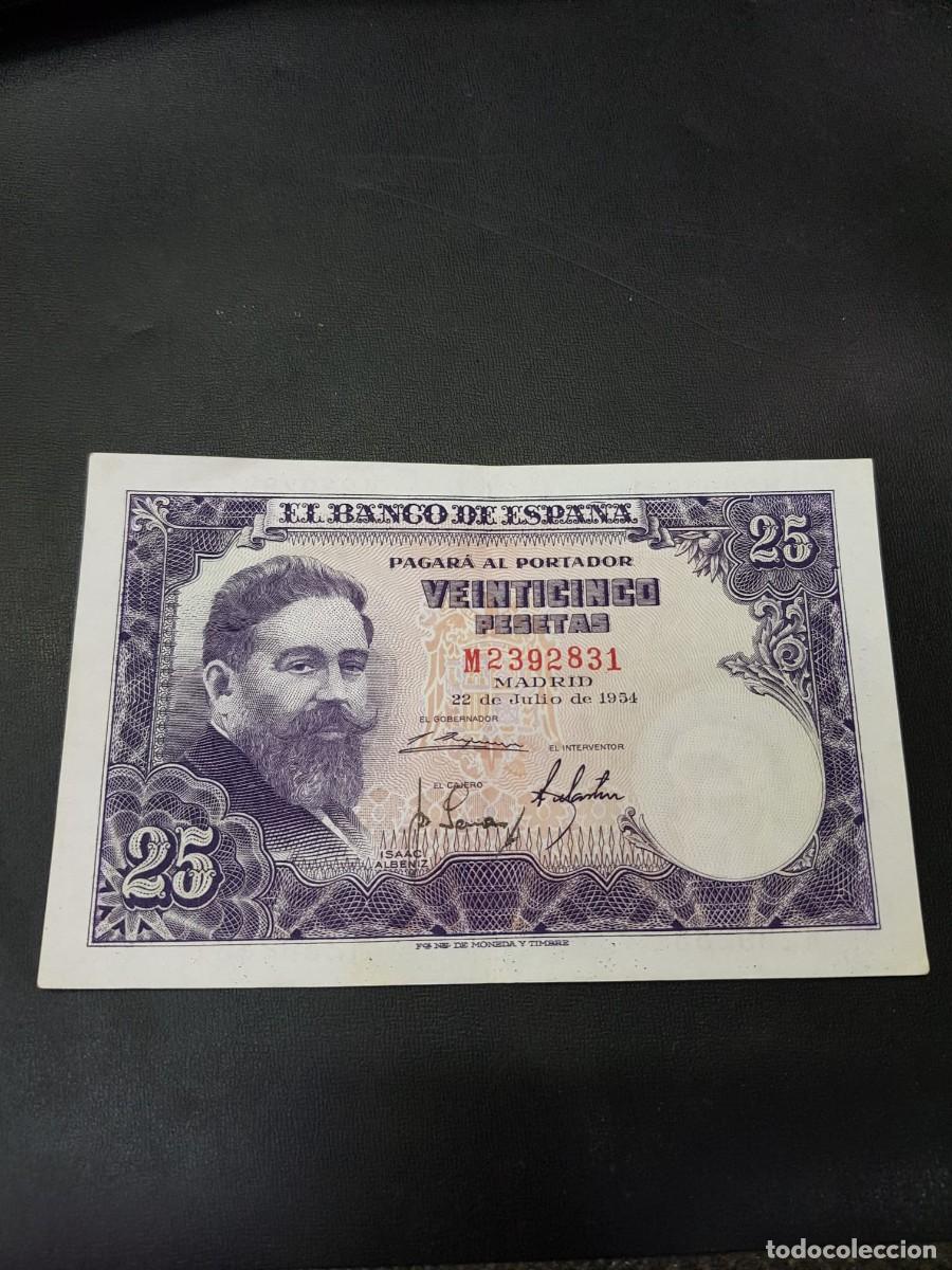 Billetes espa&ntilde;oles: ESPA&Ntilde;A-25 PESETAS-22 DE JULIO DE 1954