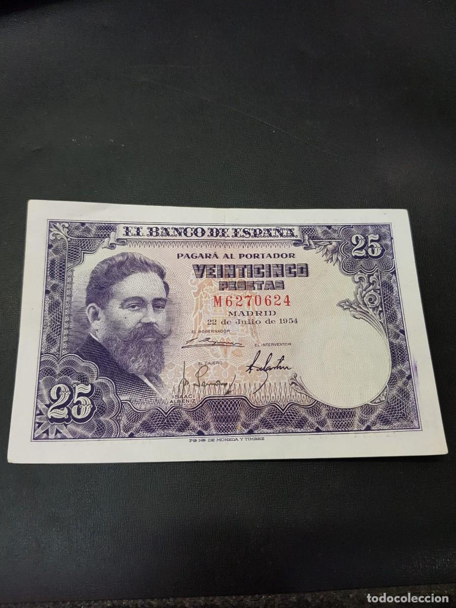 Billetes espa&ntilde;oles: ESPA&Ntilde;A-25 PESETAS-22 DE JULIO DE 1954