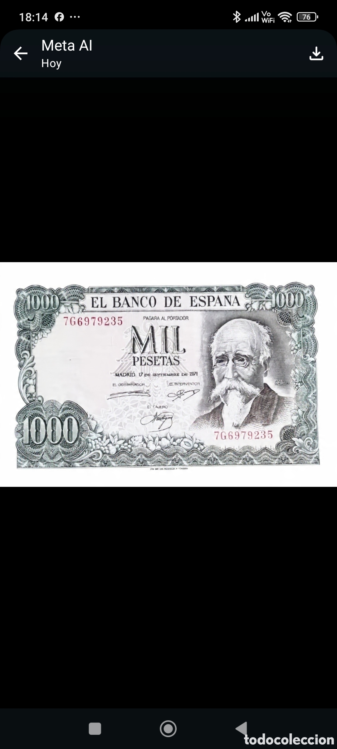 Billetes espa&ntilde;oles: Billete 1000 Pesetas 1971 - Jos&eacute; Echegaray - Serie 7G6979235 - SC*