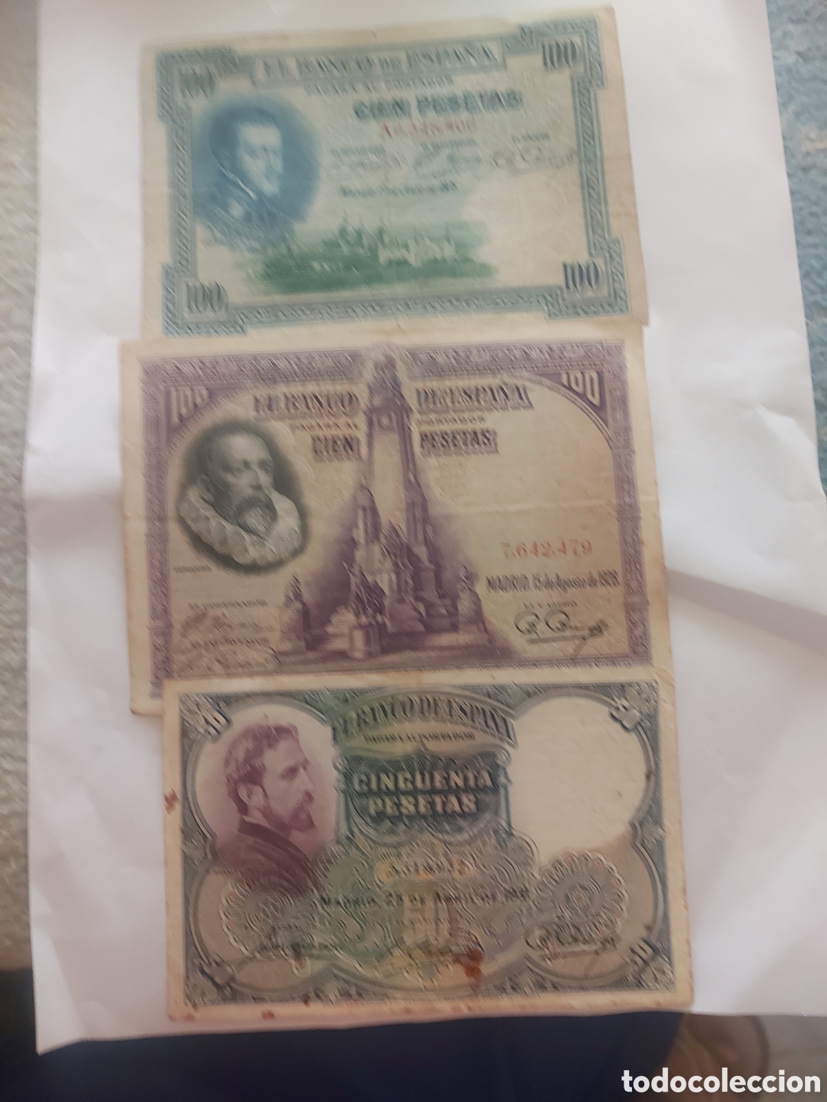 Billetes espa&ntilde;oles: 3 billetes de Espa&ntilde;a anti - Foto 1