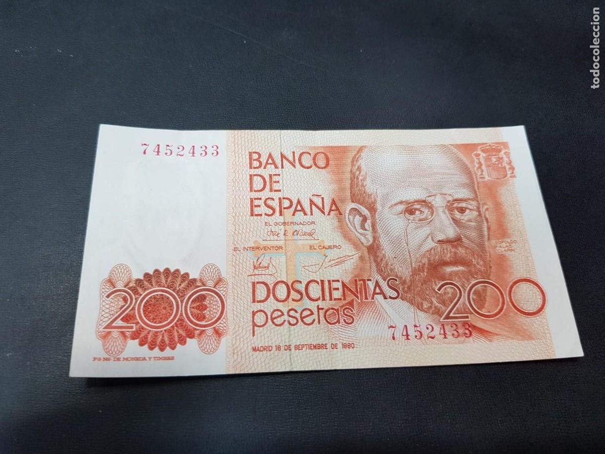 Billetes espa&ntilde;oles: ESPA&Ntilde;A- 200 PESETAS-16 DE SETIEMBRE DE 1980-SIN SERIE-SIN CIRCULAR