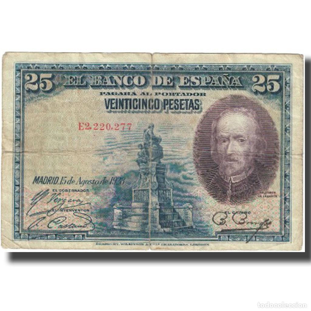 Billetes espa&ntilde;oles: [#611187] Billete, 25 Pesetas, 1928, Espa&ntilde;a, 1928-08-15, KM:74a, BC