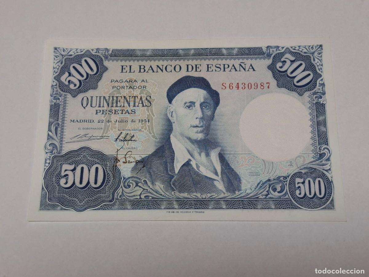 Billetes espa&ntilde;oles: Billete de 500 PESETAS del 22 de JULIO DE 1954 BANCO DE ESPA&Ntilde;A serie S en PLANCHA
