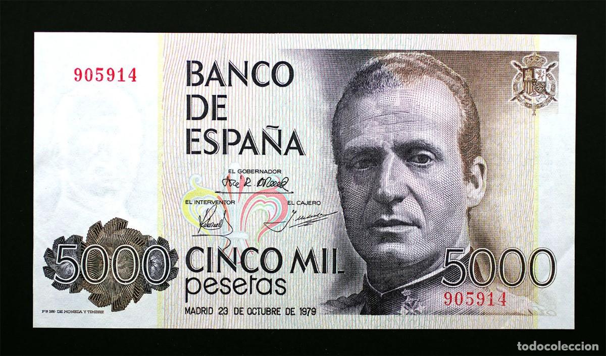 Billetes espa&ntilde;oles: SC. Spain - Pareja 5000 Pesetas. 1979. SIN SERIE. SC-/UNC-.