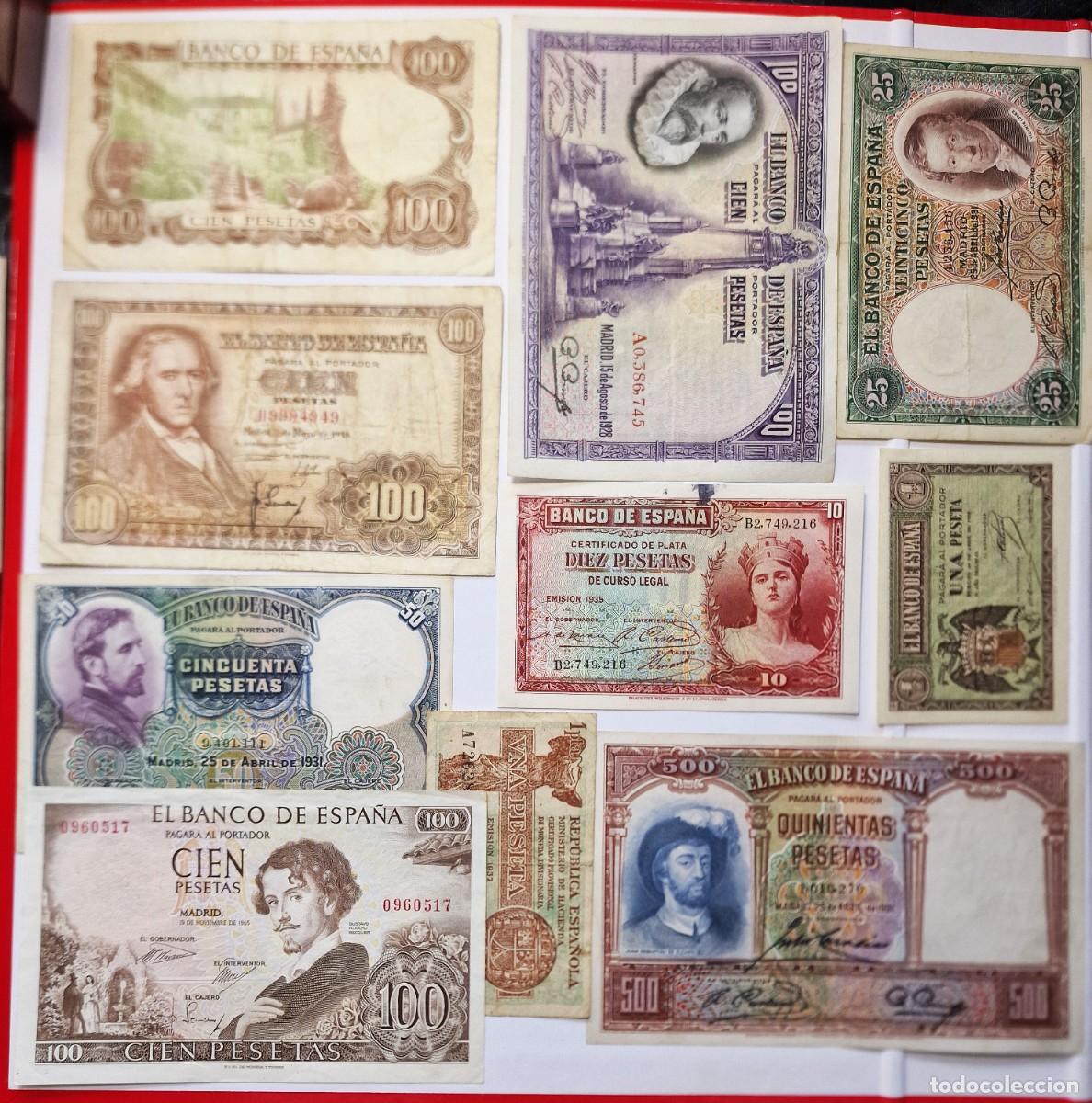 Billetes espa&ntilde;oles: LOTE 10 BILLETES ESPA&Ntilde;A DIVERSOS | SOLO ACEPTO PAYPAL| BILLETE 1 a 500 PESETAS 1928 a 1970 LEER DE