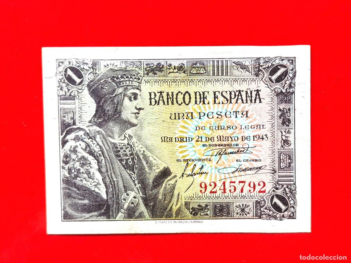 Billetes espa&ntilde;oles: SIN SERIE ESTADO ESPA&Ntilde;OL SIN CIRCULAR SC |SOLO ACEPTO PAYPAL| BILLETE 1 PESETA 1943 LEER DESCRIPCION