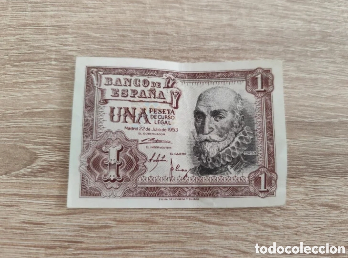 Billetes espa&ntilde;oles: Billete de 1 peseta del 22 julio 1953